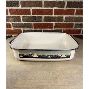 Warren Kimble Coastal Breeze 16 Inch Roaster Pan By Sakura Lasagna Pan